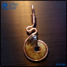 Load image into Gallery viewer, Copper Coil Pendant with Fossil Shell