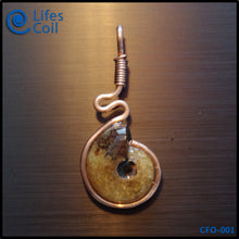 Load image into Gallery viewer, Copper Coil Pendant with Fossil Shell