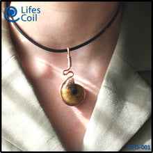 Load image into Gallery viewer, Copper Coil Pendant with Fossil Shell