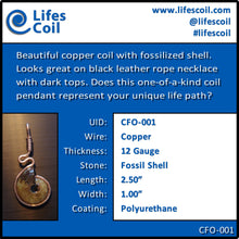 Load image into Gallery viewer, Copper Coil Pendant with Fossil Shell