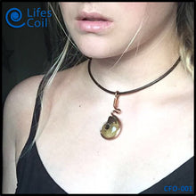 Load image into Gallery viewer, Copper Coil Pendant with Fossil Shell