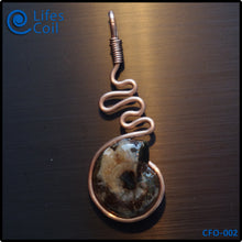 Load image into Gallery viewer, Copper Coil Pendant with Fossil Shell