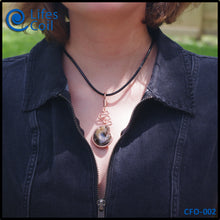 Load image into Gallery viewer, Copper Coil Pendant with Fossil Shell