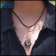 Load image into Gallery viewer, Copper Coil Pendant with Fossil Shell