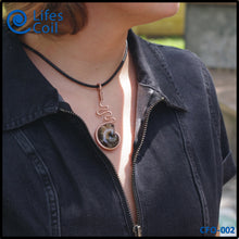 Load image into Gallery viewer, Copper Coil Pendant with Fossil Shell