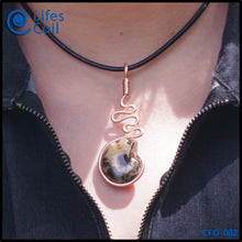 Load image into Gallery viewer, Copper Coil Pendant with Fossil Shell