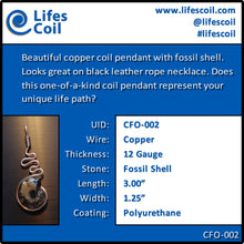 Load image into Gallery viewer, Copper Coil Pendant with Fossil Shell