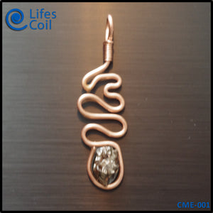 Copper Coil Pendant with Campo del Cielo Meteorite