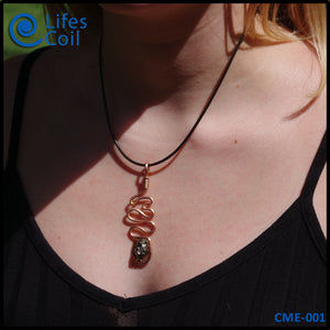 Copper Coil Pendant with Campo del Cielo Meteorite