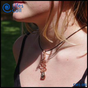 Copper Coil Pendant with Campo del Cielo Meteorite