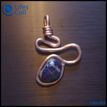 Load image into Gallery viewer, Thick Copper Coil Pendant with Blue and White Sodalite Stone