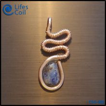 Load image into Gallery viewer, Think Copper Coil Pendant with Sodalite Stone and Wound Accent