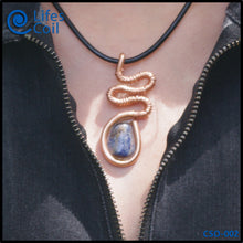 Load image into Gallery viewer, Think Copper Coil Pendant with Sodalite Stone and Wound Accent