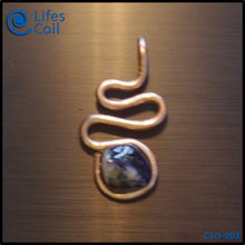 Load image into Gallery viewer, Thick Copper Coil Pendant with Blue and White Sodalite Stone