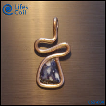 Load image into Gallery viewer, Thick Copper Coil Pendant with Triangular Sodalite Stone