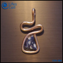 Load image into Gallery viewer, Thick Copper Coil Pendant with Triangular Sodalite Stone