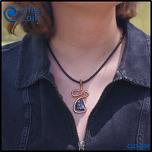 Load image into Gallery viewer, Thick Copper Coil Pendant with Triangular Sodalite Stone