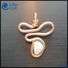 Load image into Gallery viewer, Thick Copper Coil Pendant with White Stone