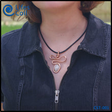 Load image into Gallery viewer, Thick Copper Coil Pendant with White Stone