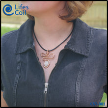 Load image into Gallery viewer, Thick Copper Coil Pendant with White Stone