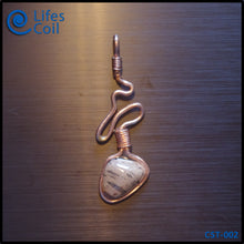 Load image into Gallery viewer, Copper Coil Pendant with Heart-Shaped Brown Speckled Stone