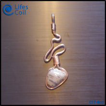 Load image into Gallery viewer, Copper Coil Pendant with Heart-Shaped Brown Speckled Stone