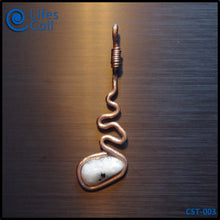 Load image into Gallery viewer, Copper Coil Pendant with White Speckled Stone