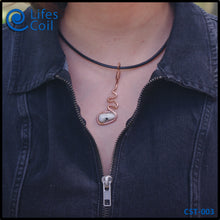 Load image into Gallery viewer, Copper Coil Pendant with White Speckled Stone