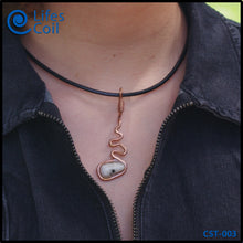 Load image into Gallery viewer, Copper Coil Pendant with White Speckled Stone