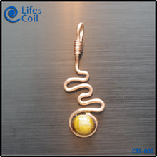 Load image into Gallery viewer, Copper Coil Pendant with Tiger Eye Stone