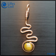 Load image into Gallery viewer, Copper Coil Pendant with Tiger Eye Stone