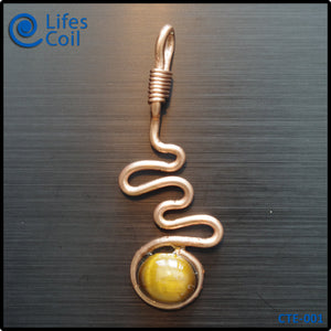 Copper Coil Pendant with Tiger Eye Stone