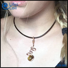 Load image into Gallery viewer, Copper Coil Pendant with Tiger Eye Stone