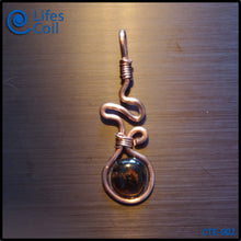 Load image into Gallery viewer, Copper Coil Pendant with Tiger Eye Stone