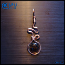 Load image into Gallery viewer, Copper Coil Pendant with Tiger Eye Stone