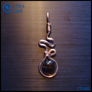 Copper Coil Pendant with Tiger Eye Stone