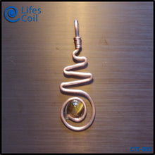 Load image into Gallery viewer, Copper Coil Pendant Representing Female with Tiger Eye Stone