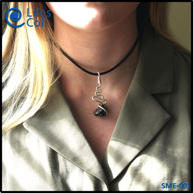 Sterling Silver Coil Pendant with Campo del Cielo Meteorite