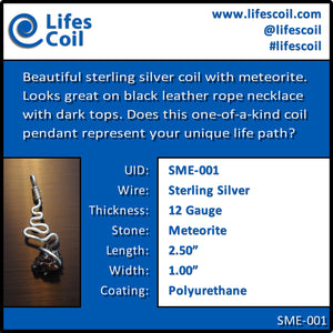 Sterling Silver Coil Pendant with Campo del Cielo Meteorite