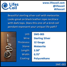 Load image into Gallery viewer, Sterling Silver Coil Pendant with Russian Meteorite