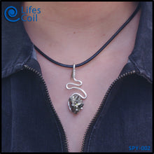 Load image into Gallery viewer, Sterling Silver Coil Pendant with Pyrite Crystal Cluster