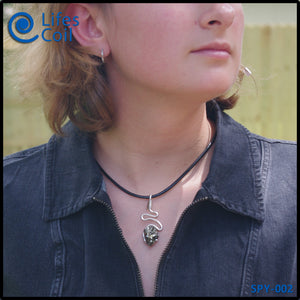 Sterling Silver Coil Pendant with Pyrite Crystal Cluster