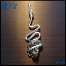 Load image into Gallery viewer, Sterling Silver Coil Pendant with Pyrite Crystal Cluster