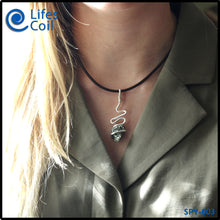 Load image into Gallery viewer, Sterling Silver Coil Pendant with Pyrite Crystal Cluster