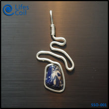 Load image into Gallery viewer, Sterling Silver Coil Pendant with Sodalite Stone