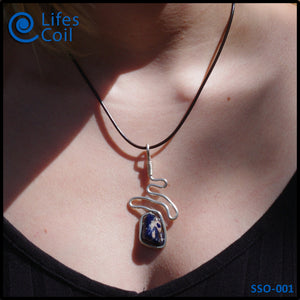 Sterling Silver Coil Pendant with Sodalite Stone