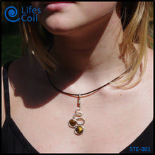 Load image into Gallery viewer, Sterling Silver Coil Pendant with Twin Tigers Eye Stones