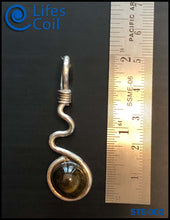 Load image into Gallery viewer, Sterling Silver Coil Pendant with Tigers Eye Stone