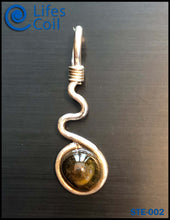 Load image into Gallery viewer, Sterling Silver Coil Pendant with Tigers Eye Stone