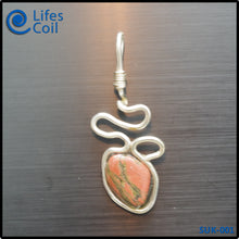 Load image into Gallery viewer, Sterling Silver Coil Pendant with Green and Pink Unakite Stone